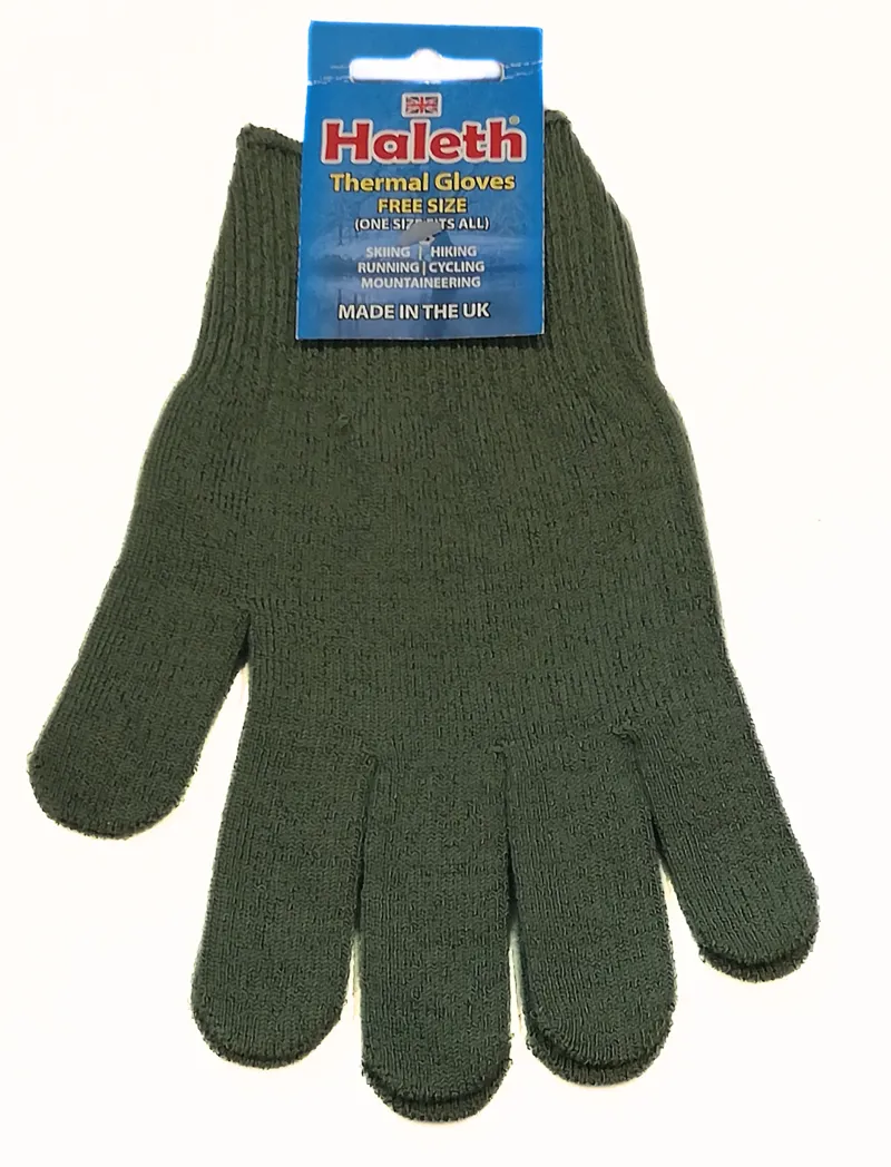 Haleth Unisex Thermal Liner Gloves in Olive 